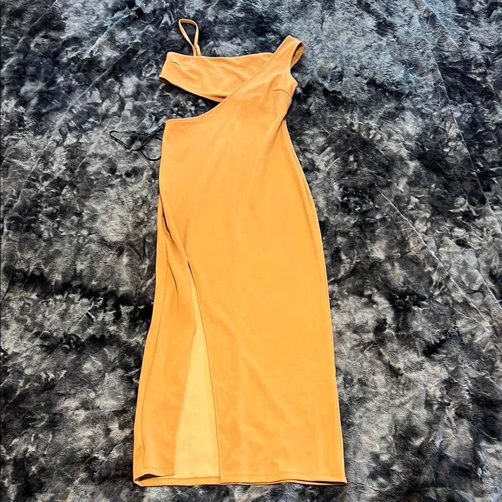 RACHEL Rachel Roy Gold One Shoulder Cocktail Dress Size Large